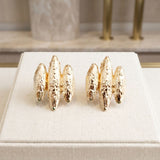 Molten Metal Clip On Gold 80s Revival Earrings