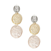 Load image into Gallery viewer, Clip On Heavy Duty Mixed Metal Round Earrings
