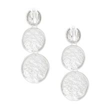 Load image into Gallery viewer, Clip On Heavy Duty Silver Metal Round Earrings
