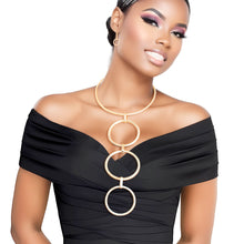 Cargar imagen en el visor de la galería, Necklace Gold Linked Rings Set for Women
