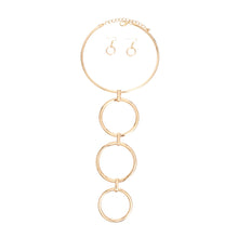 Cargar imagen en el visor de la galería, Necklace Gold Linked Rings Set for Women
