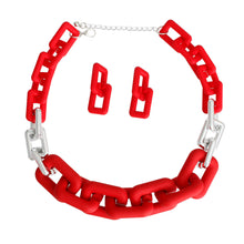 Load image into Gallery viewer, Red Rubber Rectangle Chain

