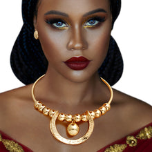 Load image into Gallery viewer, Gold Ball Semicircle Necklace
