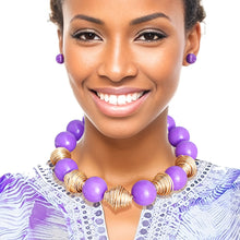 Load image into Gallery viewer, Heavy Purple Tribal Bead Set
