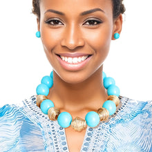 Load image into Gallery viewer, Heavy Teal Tribal Bead Set
