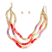 Load image into Gallery viewer, Purple and Red Curved Bead Set
