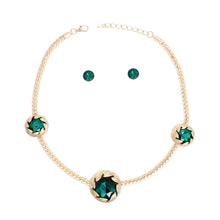 Load image into Gallery viewer, Necklace Green Crystal Double Cut Chain for Women
