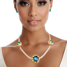 Load image into Gallery viewer, Necklace Green Crystal Double Cut Chain for Women
