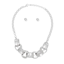 Load image into Gallery viewer, Chain Necklace Silver Round Curved Set for Women
