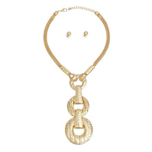 Load image into Gallery viewer, Pendant Long Gold Metal Graduated Rings Necklace
