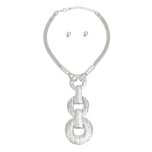 Load image into Gallery viewer, Pendant Long Silver Metal Graduated Rings Necklace
