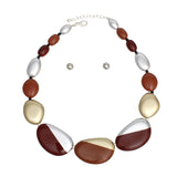 Beaded Burgundy Matte Painted Graduated Necklace