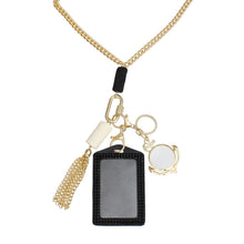 Cargar imagen en el visor de la galería, Long Gold Chain Carabiner Black Tassel Necklace
