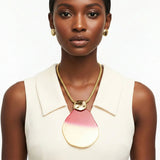 Pendant Fuchsia Ombre Organic Teardrop Necklace