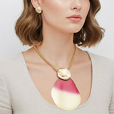 Pendant Fuchsia Ombre Organic Teardrop Necklace
