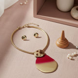 Pendant Fuchsia Ombre Organic Teardrop Necklace