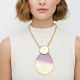 Pendant Purple Ombre Organic Teardrop Necklace