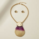 Pendant Purple Ombre Organic Teardrop Necklace