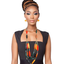 Load image into Gallery viewer, Bead Necklace Long Oblong Wooden Set for Women
