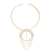 Load image into Gallery viewer, Necklace Gold Pave Draped Pendant Set for Women
