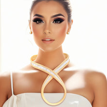 Load image into Gallery viewer, Gold Mesh Infinity Choker Set
