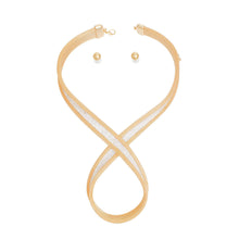 Load image into Gallery viewer, Gold Mesh Infinity Choker Set

