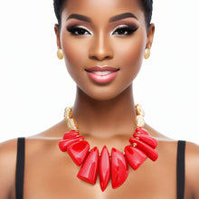 Cargar imagen en el visor de la galería, Necklace Red Bead Tribal Collar for Women
