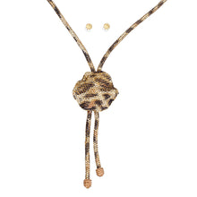Cargar imagen en el visor de la galería, Bolo Necklace Gold Leopard Stone Set for Women
