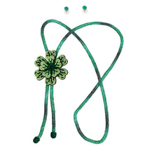 Load image into Gallery viewer, Bolo Necklace Green Stone Flower Set for Women
