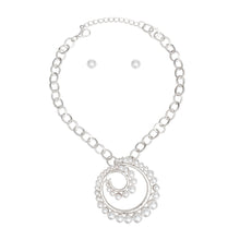 Load image into Gallery viewer, Pendant Spiral Pearl Silver Chain Modern Necklace
