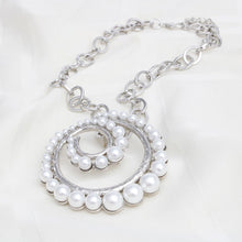 Load image into Gallery viewer, Pendant Spiral Pearl Silver Chain Modern Necklace
