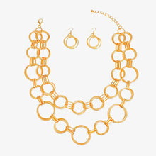 Load image into Gallery viewer, Necklace Gold Linked Rings Chain Set for Women
