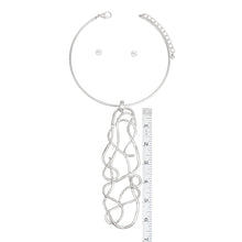 Load image into Gallery viewer, Pendant Silver Architectural Wirework Necklace
