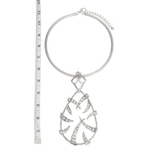 Cargar imagen en el visor de la galería, Necklace Silver Spiked Teardrop Pendant Collar Set
