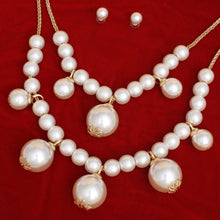 Cargar imagen en el visor de la galería, Bib Cream Pearl Baubles Layered Necklace Women

