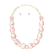 Load image into Gallery viewer, Necklace Light Pink Crystal Link Set for Women
