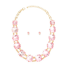 Cargar imagen en el visor de la galería, Necklace Light Pink Crystal Link Set for Women
