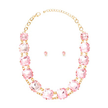 Load image into Gallery viewer, Necklace Light Pink Crystal Link Set for Women
