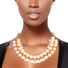 Cargar imagen en el visor de la galería, Pearl Necklace Gold Tentacle Collar Set for Women
