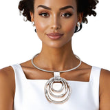 Pendant Silver Heavy-Weight Circular Necklace