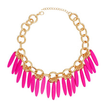 Load image into Gallery viewer, Necklace Tribal Purple Wood Fringe for Women
