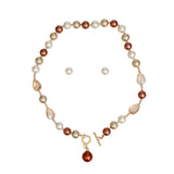Toggle Shades of Brown Pearl Necklace for Women