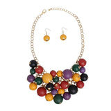Bib Chunky Multicolor Wood Bead Chainmaille Necklace