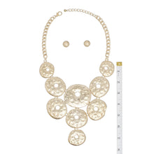 Load image into Gallery viewer, Bib Chunky Hammered Gold Metal Donut Necklace
