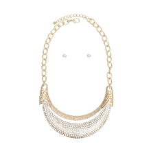 Cargar imagen en el visor de la galería, Bib High Shine Rigid Gold Plate Bling Necklace
