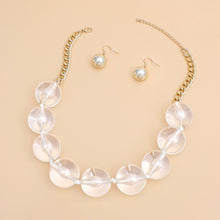 Load image into Gallery viewer, Necklace Clear Marble Jumbo Ball Bead Set
