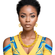 Cargar imagen en el visor de la galería, Necklace Retro Yellow Double Link Set for Women
