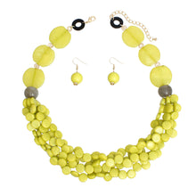 Cargar imagen en el visor de la galería, Necklace Retro Marbled Green Bead Set for Women
