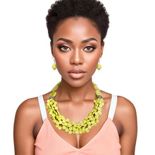 Cargar imagen en el visor de la galería, Necklace Retro Marbled Green Bead Set for Women
