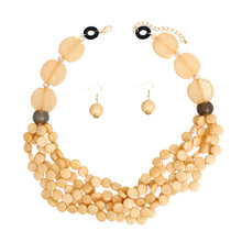 Cargar imagen en el visor de la galería, Necklace Retro Marbled Light Brown Bead Set Women
